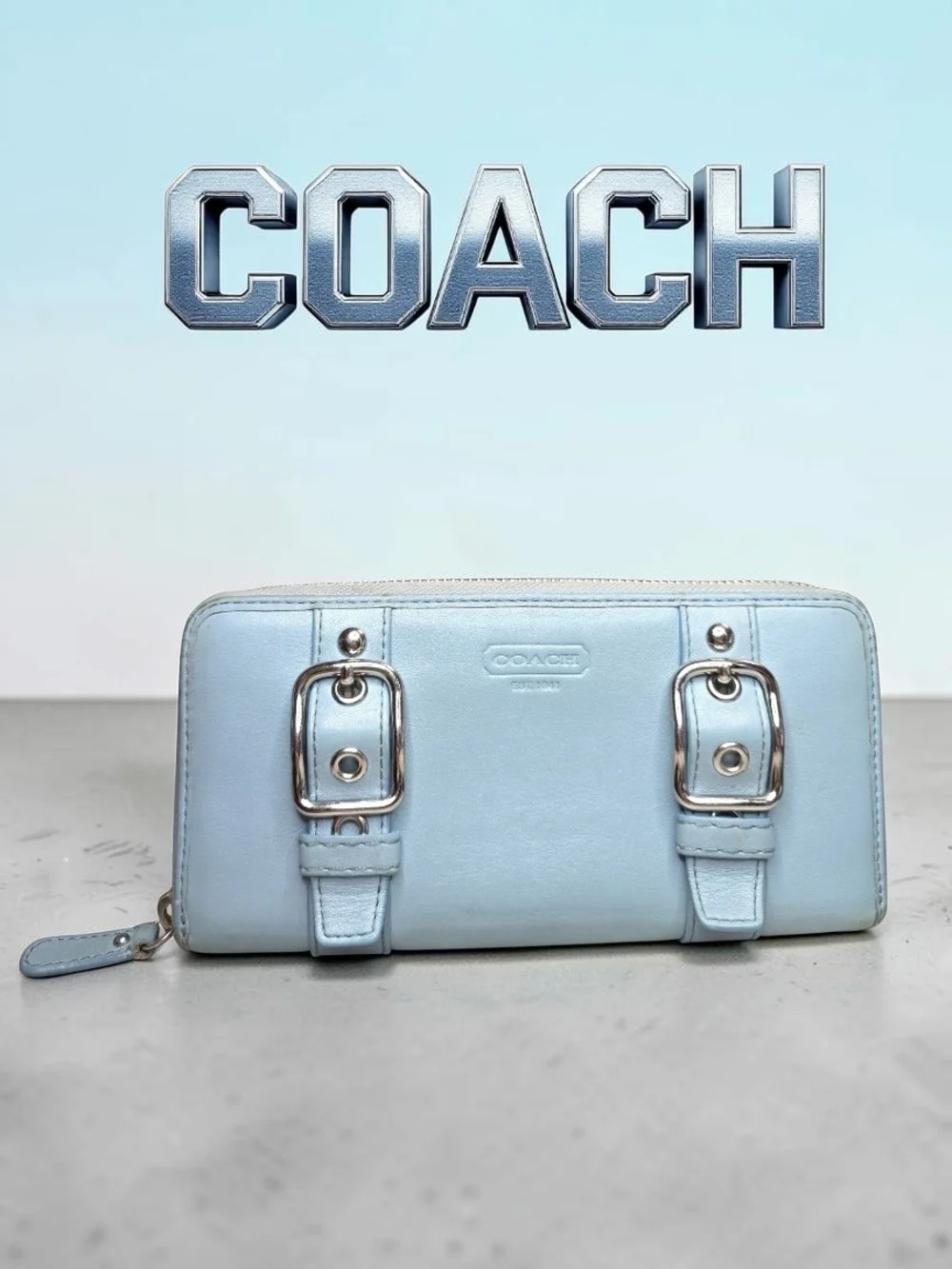 COACH Soho Vintage Zoe Double Buckle Zip Wallet EUC